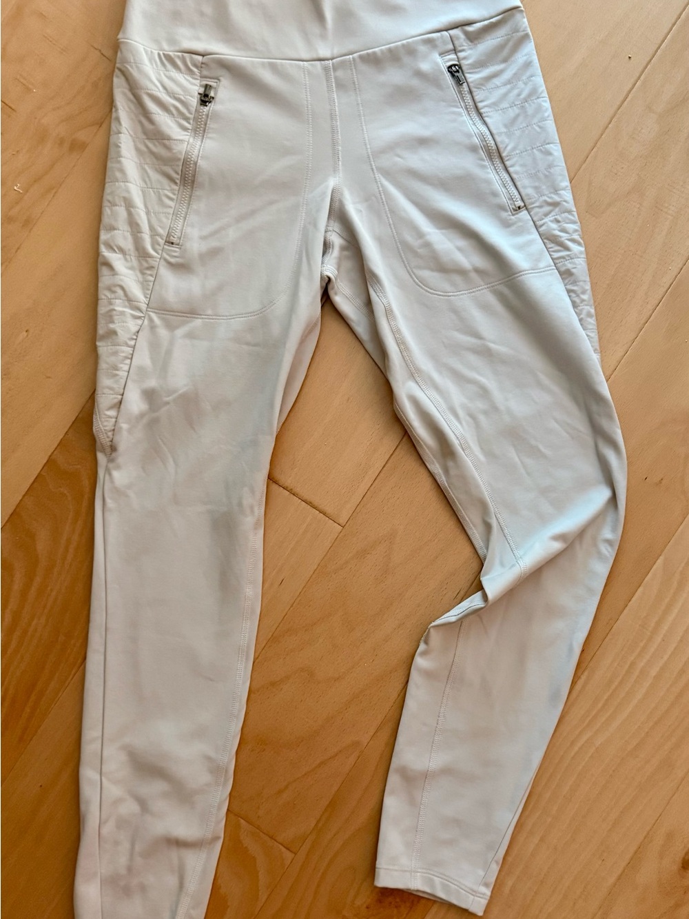 Athleta Women’s peak hybrid fleece leggings XS joggers khaki tan pocket
